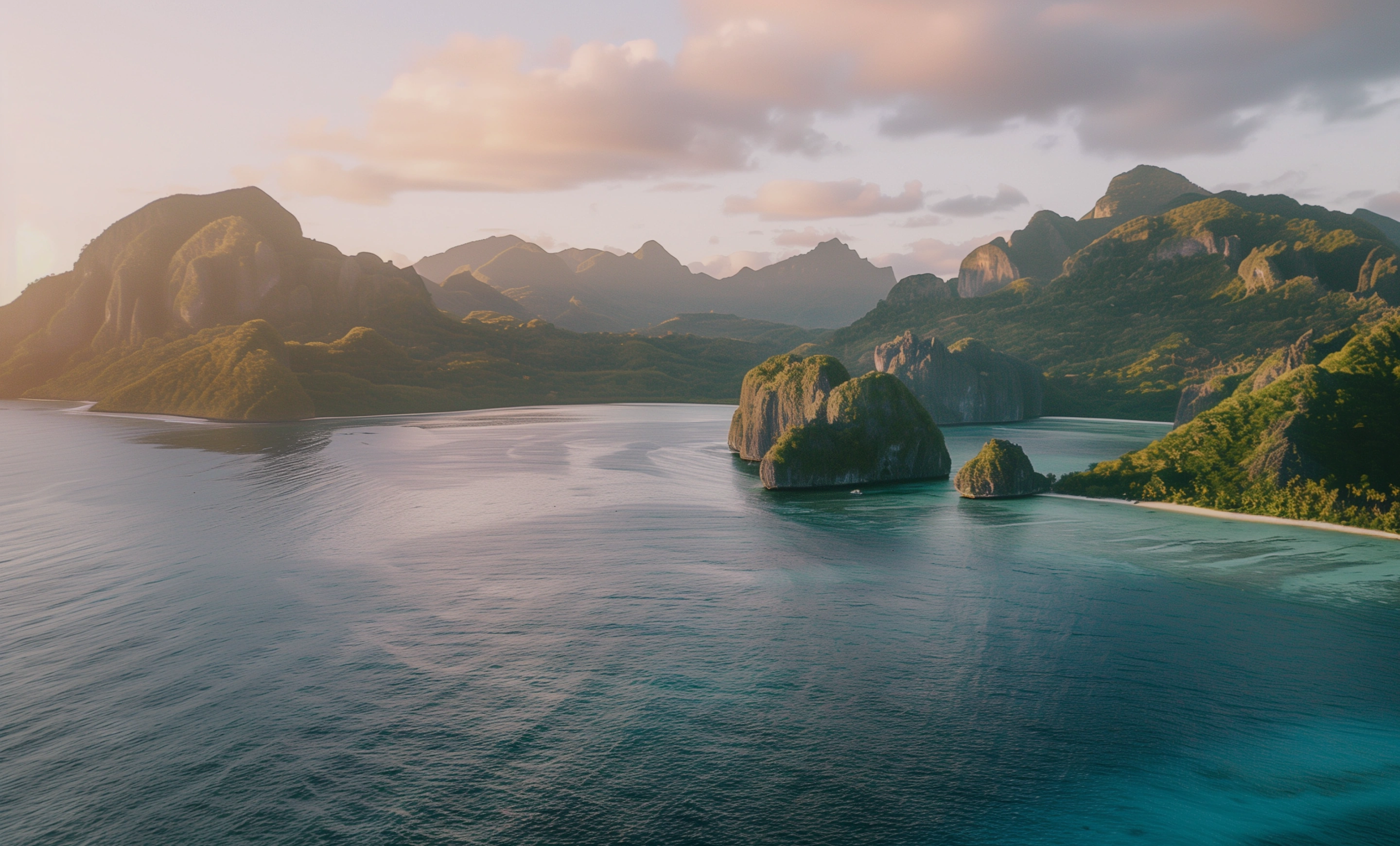 Tropical island bay background